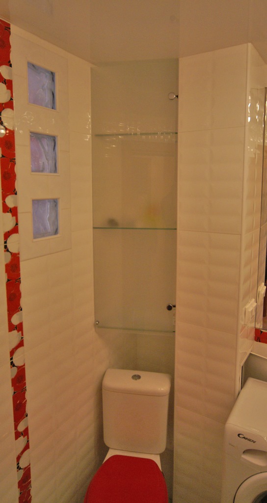 шкаф встроенный дверки стекло матовое --в туалете